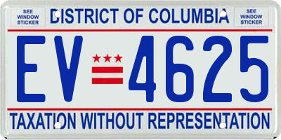 DC license plate EV4625