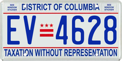 DC license plate EV4628