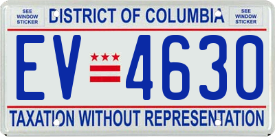 DC license plate EV4630