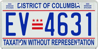 DC license plate EV4631
