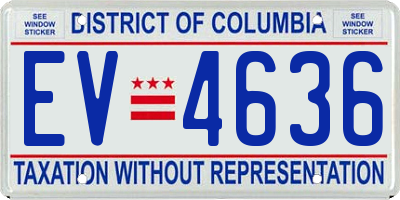 DC license plate EV4636