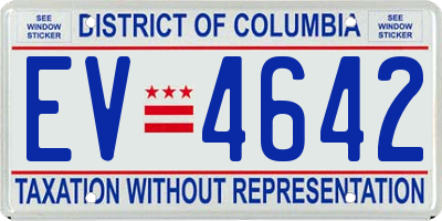 DC license plate EV4642