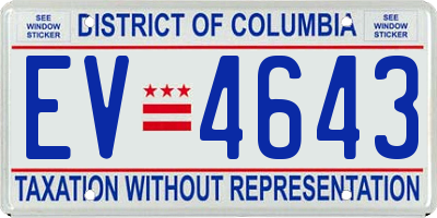 DC license plate EV4643