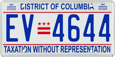 DC license plate EV4644
