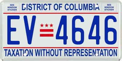 DC license plate EV4646