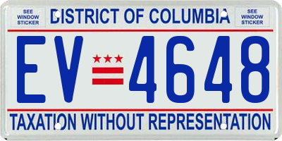 DC license plate EV4648