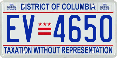 DC license plate EV4650