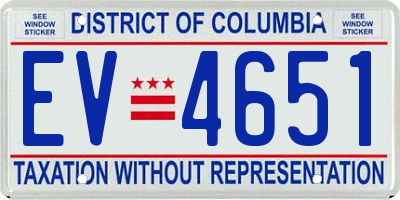 DC license plate EV4651