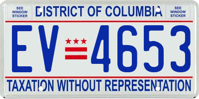 DC license plate EV4653