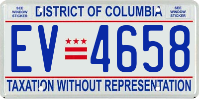 DC license plate EV4658