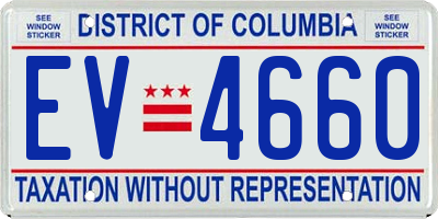 DC license plate EV4660