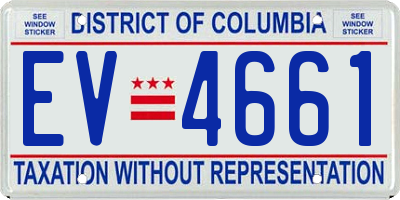 DC license plate EV4661