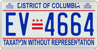 DC license plate EV4664