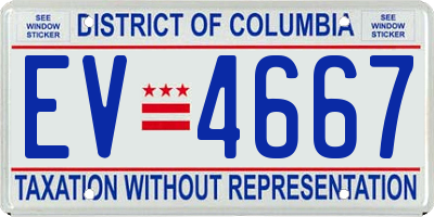 DC license plate EV4667