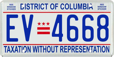DC license plate EV4668