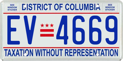 DC license plate EV4669