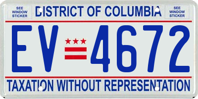 DC license plate EV4672