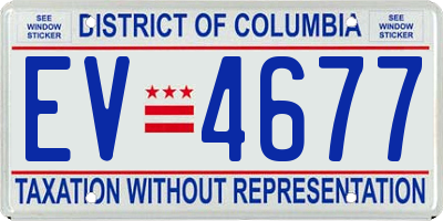 DC license plate EV4677