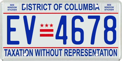 DC license plate EV4678
