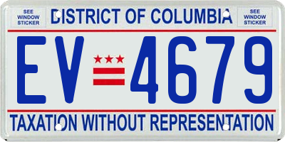 DC license plate EV4679