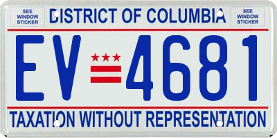 DC license plate EV4681