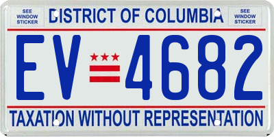 DC license plate EV4682