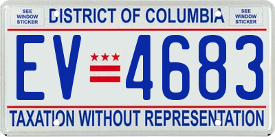 DC license plate EV4683