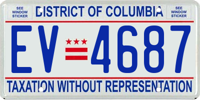 DC license plate EV4687