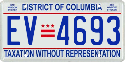 DC license plate EV4693
