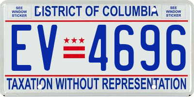 DC license plate EV4696