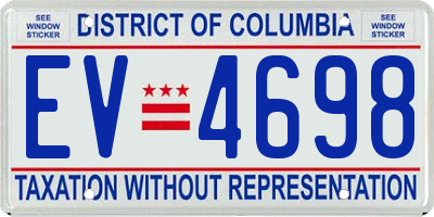 DC license plate EV4698