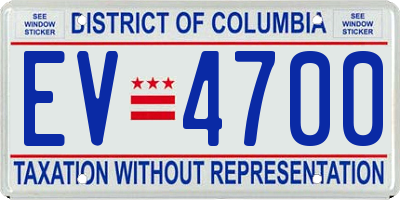 DC license plate EV4700