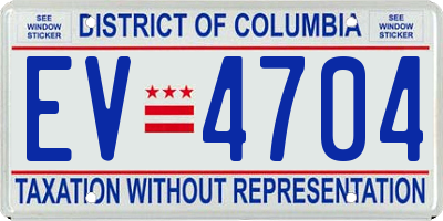 DC license plate EV4704