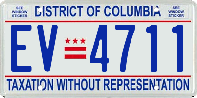 DC license plate EV4711