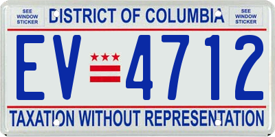 DC license plate EV4712