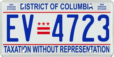 DC license plate EV4723