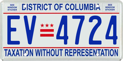 DC license plate EV4724