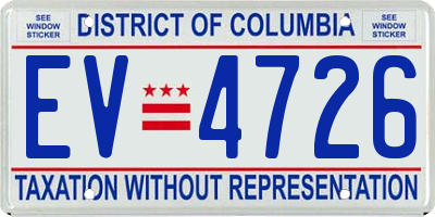DC license plate EV4726