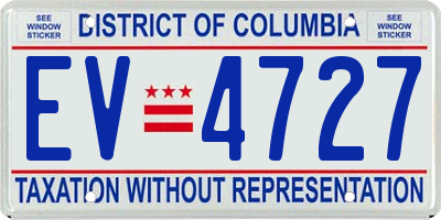DC license plate EV4727