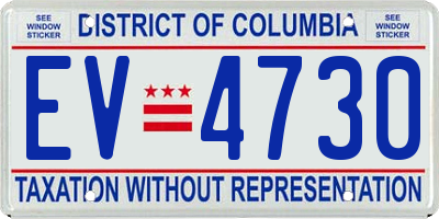 DC license plate EV4730