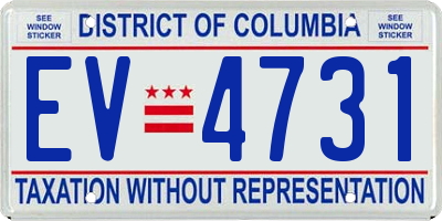 DC license plate EV4731