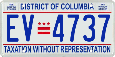 DC license plate EV4737
