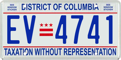 DC license plate EV4741