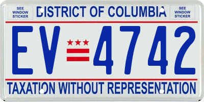 DC license plate EV4742