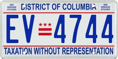 DC license plate EV4744