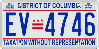 DC license plate EV4746