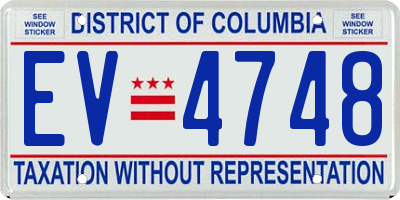 DC license plate EV4748