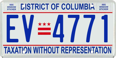 DC license plate EV4771