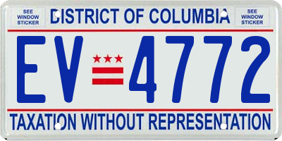 DC license plate EV4772