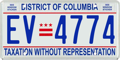 DC license plate EV4774